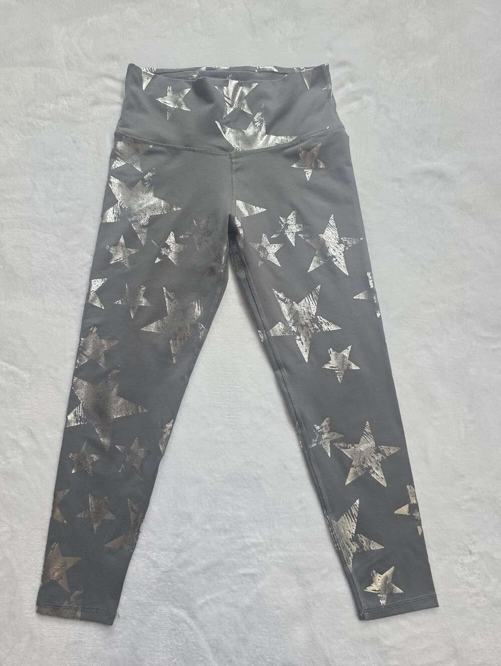 Aerie Chill Play Move Gray Metallic Star Leggings Size S High Rise